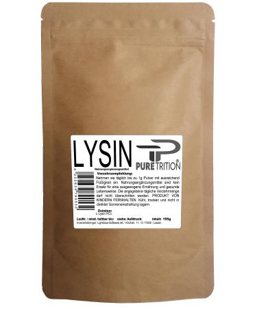 195g L-Lysine powder - 100% pure and without additives - Lysine HCL from PureTrition 195 g (1 pack)