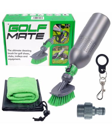Golf Mate - Ultimate Cleaning Kit for Golf Shoes Clubs & Outdoor Gear - Easy-to-Use Garden Hose Compatibility - Heavy-Duty 500ml Bottle Waterproof Bag & Microfiber Cloth