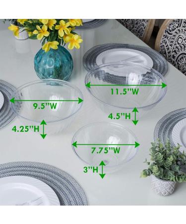 PLASTICPRO Disposable 150 Ounce Round Crystal Clear Plastic Serving Bowls - Pack of 2 | Party Salad & Chip Bowls - Snack & Candy Dish Container - Buy Online on GoSupps.com