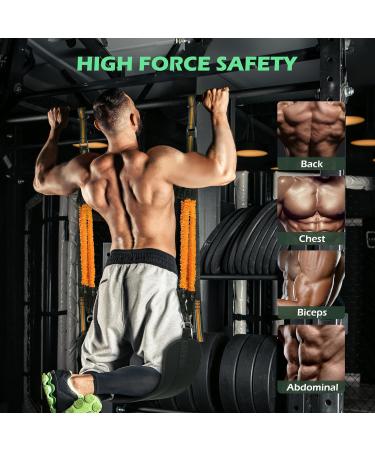 Buy ALongSong Heavy Duty Pull Up Assistance Bands | Adjustable Resistance Bands with Foot Pads for Body Strength Training - Orange - Buy Online on GoSupps.com