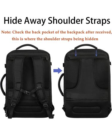 Matein Extra Large Carry on Backpack 40L - Water Resistant Weekender Bag for Men and Women - Lightweight Airplane Approved Travel Backpack in Black - Buy Online on GoSupps.com