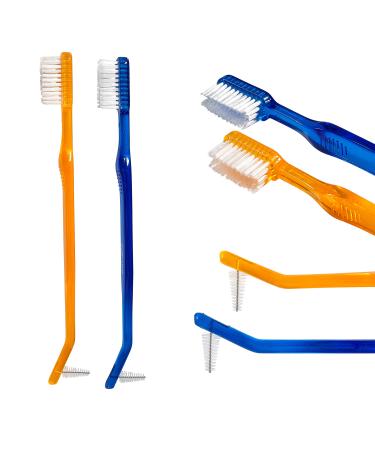 AIM DENTAL SUPPLY AIM Braces Toothbrush Soft Head V Trimmed Design 2-Pack | Quick Orthodontic Cleaning | Deep Clean Braces at Home
