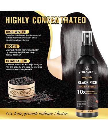 Castor Oil Ginger Rice Water Hair Growth Serum - Leave-In Spray for Thicker Fuller Hair - 3.5 fl oz - Effective for Hair Loss & Repair - Buy Online on GoSupps.com