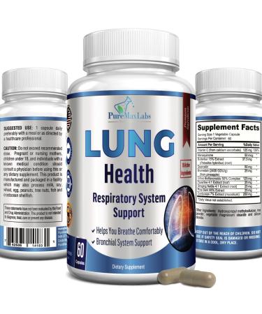 YUMMYVITE Lung Support Supplement Lung Cleanse & Lung Detox Formula Lung Health Support for Clear Lungs Comfortable Breathing Bronchial Health 60 Capsules