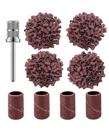 Scettar 400 pieces Geln gel Nail miller attachments grinding tapes 80/120/140 stitches of professional grinding caps grinding sleeve with nail drill for manicure pedicure nail design nail art (a)