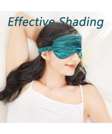 LERSVICVIL 4 Pack Silk Sleep Mask Set - Soft Satin Eye Cover for Travel and Nap - Adjustable Elastic Strap - Black, Silver, Pink, Dark Green - Buy Online on GoSupps.com