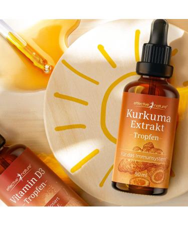 Turmeric Extract 50ml - Vegan Supplement with Vitamin D3 No Additives Easy Dosage Pipette - 50 Days Supply - Buy Online on GoSupps.com