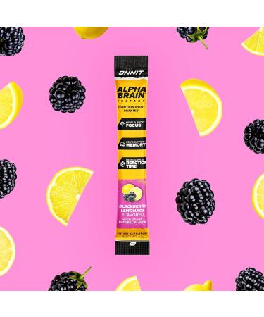 ONNIT Alpha Brain Instant Cognitive Support Drink Mix, BlackBerry Lemonade Flavor, Nootropic Supplement for Focus, Memory, and Clarity, 0.13 oz Packets, 30 Count - Buy Online on GoSupps.com