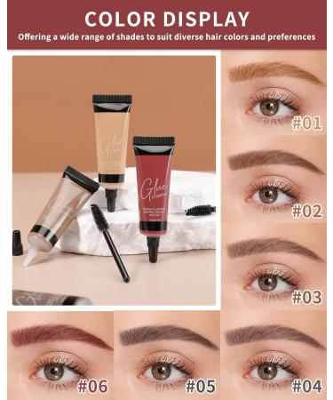Waterproof Eyebrow Gel Dark Brown Sweat-Proof Longwear Strong Hold Tinted Brow Gel Vegan Cruelty-Free Brow Glue Mascara for Eyebrows with Eyebrow Brush Enhance Eye Brows Filler Makeup for Women-04 04 Dark Brown - Buy Online on GoSupps.com