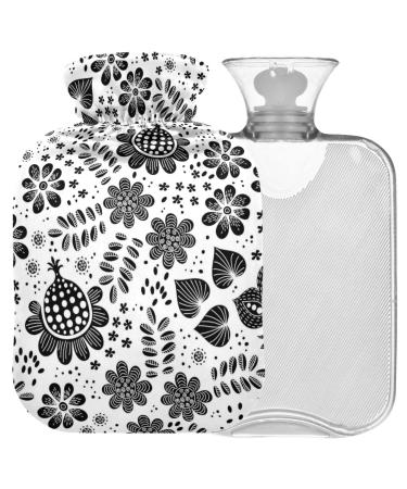 Naanle ethnic tribal flowers heat bottle with cover transparent bag hot water bottle 2l large hot hot water bottle for bed hand feet heat pain relief heat and cold therapy