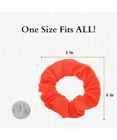 12 Pack Neon Orange Solid Hair Ties Scrunchies - Buy Online on GoSupps.com