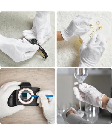 COOLJOB 100% Cotton Gloves - 6 Pairs White Cotton Liners for Moisturizing & Eczema Relief | Breathable Overnight Treatment for Men & Women - Buy Online on GoSupps.com