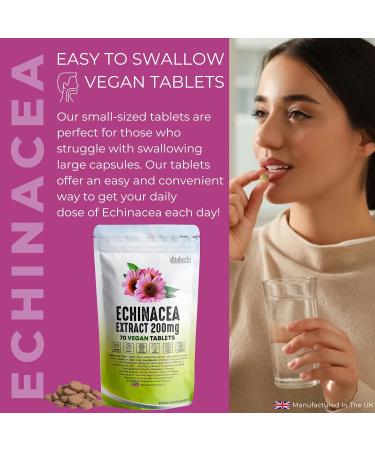 Vitaherbs Echinacea Tablets 200mg - 70 Vegan Tablets | Premium Quality Echinacea Purpurea Supplement - Made in the UK - Buy Online on GoSupps.com