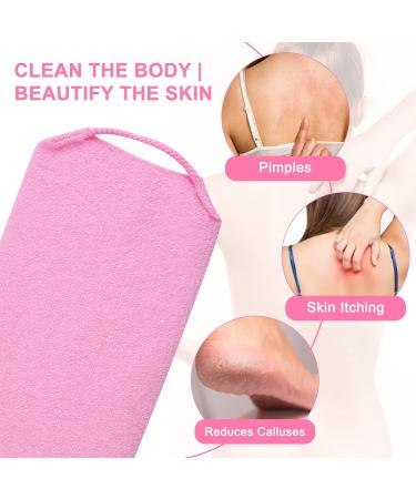 4-Pack Nylon Back Exfoliator with Handles - Exfoliating Scrubber Towel for Body Shower - Buy Online on GoSupps.com
