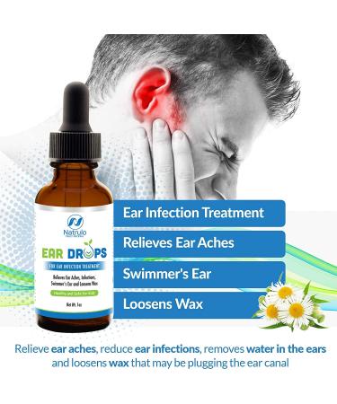 Natrulo Natural Ear Drops for Ear Infection Treatment - Homeopathic Herbal Eardrops for Adults, Children & Pets - Relieves Ear Aches, Infections & Swimmer's Ear - Safe & Made in USA - Buy Online on GoSupps.com