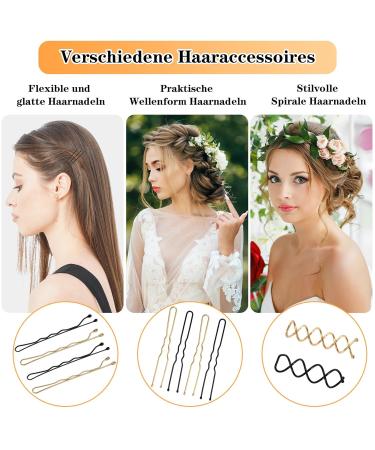 Julbear 356-Piece Bobby Pins Set - Spiral Hair Clips & U Shaft Wave Shape Hair Pins with Storage Box for Girls & Women - Ideal Hairstyling Accessories - Buy Online on GoSupps.com