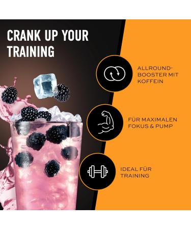 ESN Crank Blackberry 380g - Vegan Pre Workout Booster | Tested Quality | Made in Germany - Fast International Shipping - Buy Online on GoSupps.com