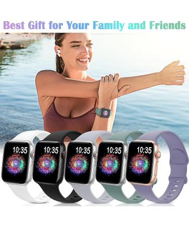 TreasureMax Sport Band for Apple Watch Series 8 7 6 5 4 3 2 1 SE - Soft Silicone Replacement Strap in Black - 38MM/40MM/41MM - Buy Online on GoSupps.com