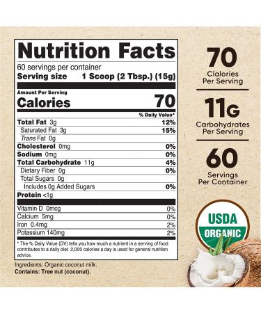 Nutricost Organic Coconut Milk Powder 2LB - Non-GMO & Certified Organic - Buy Online on GoSupps.com