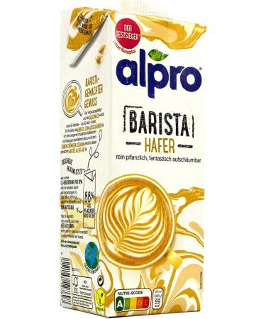 Alpro - Lot de 8 Boissons d'avoine Barista 1 litre Boisson d'avoine 100 % v g tale pour faire mousser caf shakes et smoothies Avoine 1 l (Lot de 8) - Buy Online on GoSupps.com