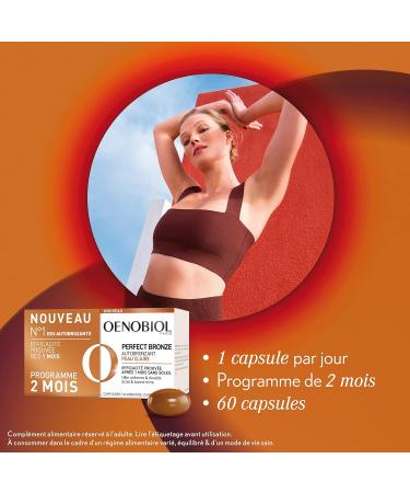 Oenobiol Perfect Bronze Self-Tanning Light Skin - Effective From the 1st Month Without Sun - Concentration of 5 Pigments 100% Plant Origin - Food Supplement 2 x 30 Capsules - 2 Month Program - Buy Online on GoSupps.com