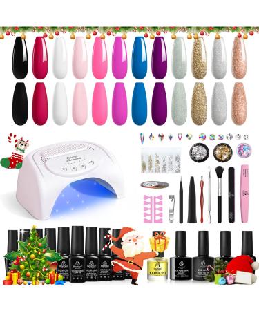 Beetles 12 Colors Gel Nail Polish Starter Kit with 48W UV LED Nail Lamp Gel Nail Kit Base Gel Top Coat Nude Pink Black White Red Blue Gel Polish Glitter Powder DIY Nail Art Manicure Kit 12 Gel Nail Kit - Buy Online on GoSupps.com