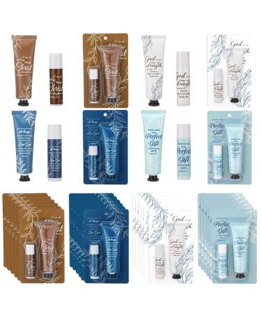 Leelosp Christian Religious Gifts for Women - God Says You Are - Mini Hand Cream and Lip Balm Birthday Gift for Women Sister Friend Daughter Mom Grandma Female Coworker (Light Color 8 Packs) Light Color 8