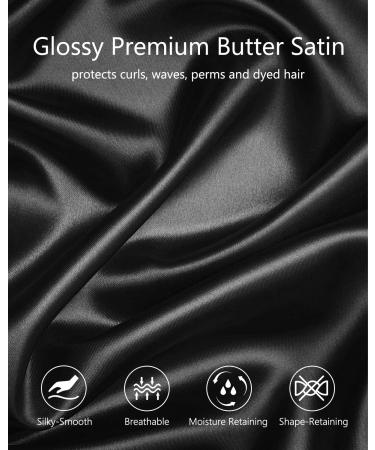 Mikimini X-Large Satin Bonnet for Sleeping - Black+Silver Reversible Double Layer Hair Cap - Soft Stretchy Hair Care Bonnet for Women - Buy Online on GoSupps.com