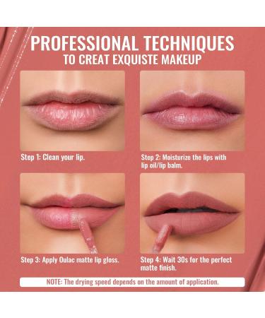 Oulac Liquid Matte Lipstick - Naked Peach | Long-Lasting Vegan Gluten-Free Intensive Color Precise Applicator 4.5ml (M11) - Buy Online on GoSupps.com