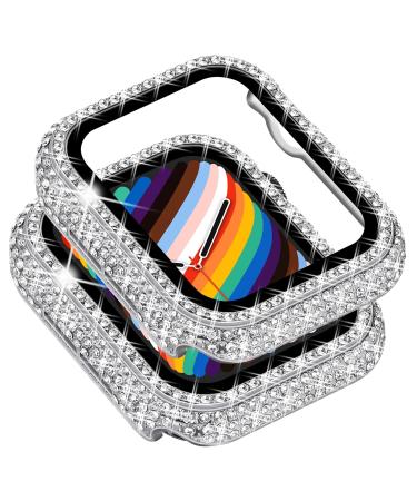 Surace Compatible with Apple Watch Case 44mm with Screen Protector for Apple Watch Series 6/5/4/3/2/1 Bling Case 300 Crystal Diamond Tempered Glass Protective Cover for 38mm 40mm 42mm 44mm Silver Silver with Tempered Glass Screen Protector 44mm - Buy Online on GoSupps.com