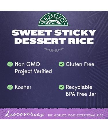 RiceSelect Discoveries Sweet Sticky Dessert Rice 14.5 oz Jar - Gluten-Free, Non-GMO, Vegan - White - Buy Online on GoSupps.com