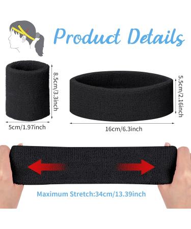 Becellen 3 Piece Sweatband Set - Sports Headband & Bracelet for Basketball - Unisex Exercise Gear - Black - Buy Online on GoSupps.com