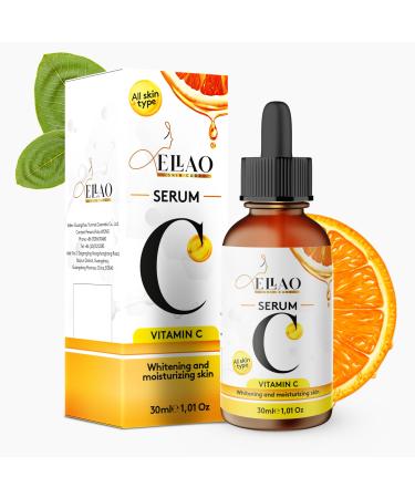 Ellao Vitamin C Serum for Face Anti Aging Face with Vitamin C Hyaluronic Acid Vitamin E Brightening Serum for Dark Spots Even Skin Tone Fine Lines & Wrinkles 1 Fl Oz