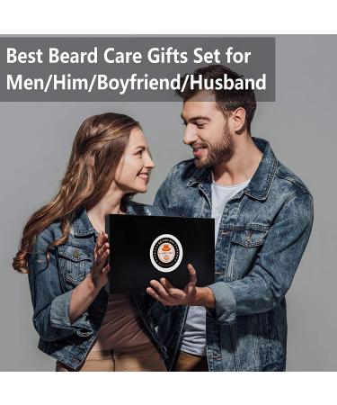 Beard Grooming Kit with Conditioner, Oil, Balm, Brush, Shampoo, Comb, Scissors, Storage Bag, E-Book - Beard Growth Care Gifts for Men - Buy Online on GoSupps.com