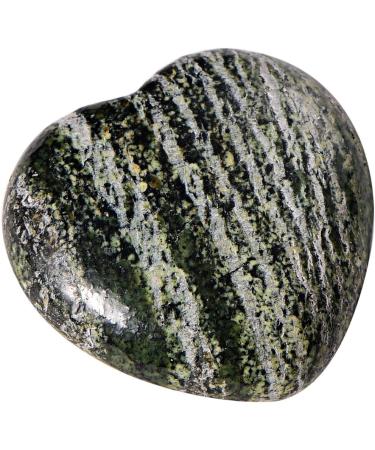 Morella Gemstone Heart Lucky Charm - Green Zebra Jasper 3cm - Velvet Bag - International Shipping - Buy Online on GoSupps.com