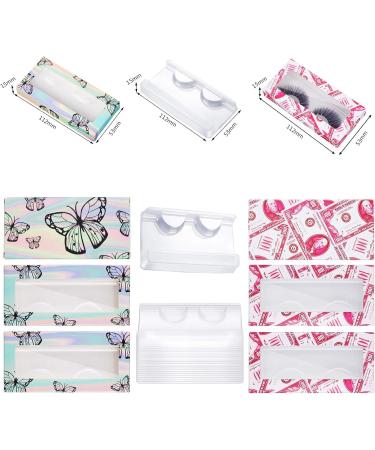 Vankcp Butterfly Print Empty False Eyelash Box Set - 100 Pieces | Colorful Lash Case Holder & Packaging Boxes for Women and Girls - Buy Online on GoSupps.com