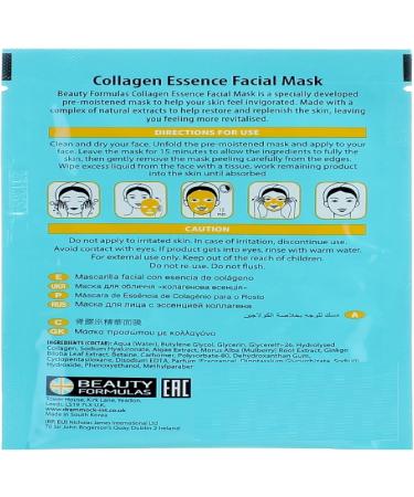 Beauty Formulas Clear Skin Collagen Essence Facial Mask - Buy Online on GoSupps.com