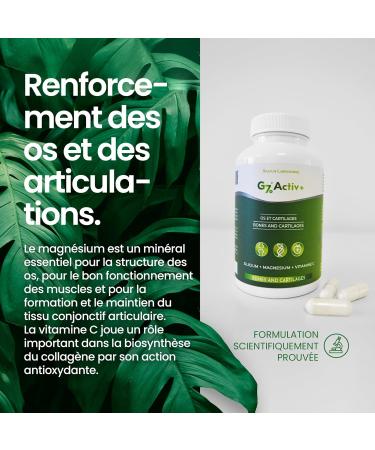 G7 Activ+. Improved formula. Food supplement based on silicon vitamin C and magnesium that contributes to the normal maintenance of bones and joints. Energy and Vitality. 60 capsules. - Buy Online on GoSupps.com