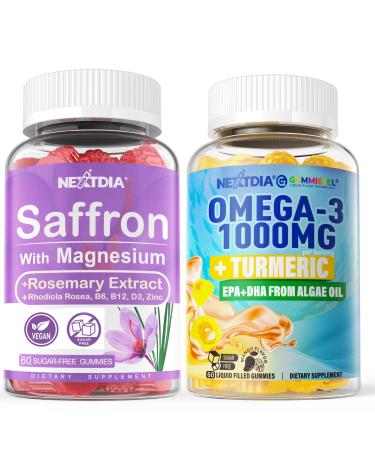 Magnesium Glycinate Gummies Vegan Omega-3 1000mg + Turmeric