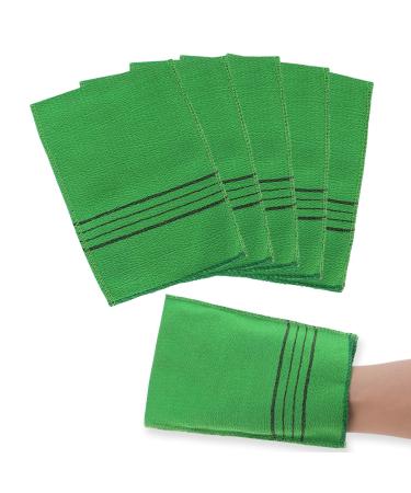 5-part Asian peeling gloves double-sided Korean scrubbing washcloth Italy towel for removing dead skin cornea scrubber shower-peeling glove bathing accessories (green) 5 green