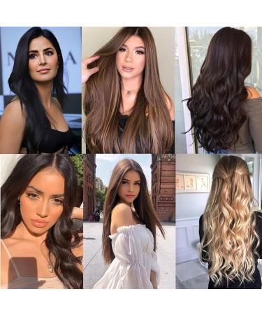 Hair Extensions Straight Hair Extensions 24" Long Straight One Piece 5Clips Clip in Hair Extensions Synthetic Hairpieces for Woman Hair Pieces(SG66 H12-24) 24inches SG66 H12-24 - Buy Online on GoSupps.com