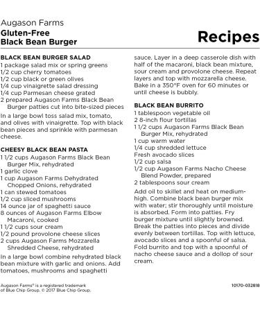 Augason Farms Gluten-Free Black Bean Burger - 2 lbs 14 oz No. 10 Can - Single Pack - Buy Online on GoSupps.com