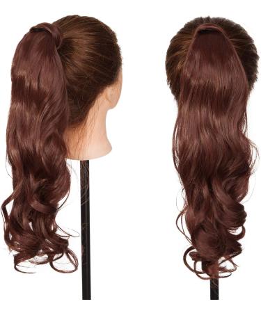 SEGO 17" Inch Wrap Around Ponytail Hairpiece Clip In Hair Extensions - Dark Auburn - One Piece Ponytail Extension Curly Wavy - Buy Online on GoSupps.com