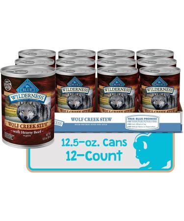 Blue Buffalo Wilderness Wolf Creek Beef Stew Wet Dog Food 12.5oz Cans (Pack of 12) - Buy Online on GoSupps.com