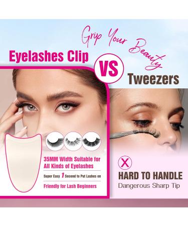 False Eyelashes Applicator Tool Lashes Clip Tweezers for Beginners Easy to Apply Eyelashes Daily Use Buddy Tool(Beige) - Buy Online on GoSupps.com