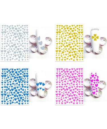 10 Sheets Valentines Day Glitter Nail Art Stickers Decals Self-Adhesive Colorful Love Heart Nail Supplies Nail Art Design Decoration Accessories - Buy Online on GoSupps.com