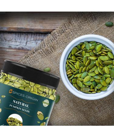 Spices Origin Raw Pumpkin Seeds for Eating | Protein Rich and Fibre Rich with Omega 3 & Omega 6 Superfood Gluten Free Vegan Organic Edible Seeds 250 GM Jar Pack _Packing May Vary - Buy Online on GoSupps.com