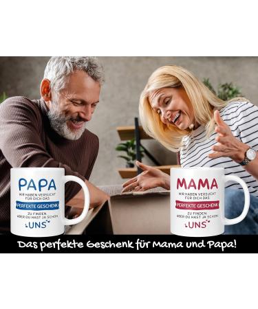 Unique Mama Papa Gift Set - Perfect Christmas Gifts for Parents & Kids | Ceramic Cups with Heartfelt Sayings - 2 Set (330ml) - We - Red & Blue - Buy Online on GoSupps.com