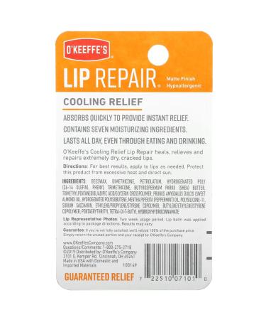 O'Keeffe's Lip Repair No Scent Lip Balm 0.15 oz - Moisturizing Long-Lasting Lip Care for All Skin Types - Buy Internationally - Buy Online on GoSupps.com