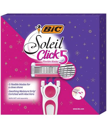 BIC Soleil Click 5 Women's 5-Blade Razor Gift Set - 2 Handles, 12 Cartridges - 14 Piece Set - Buy Online on GoSupps.com